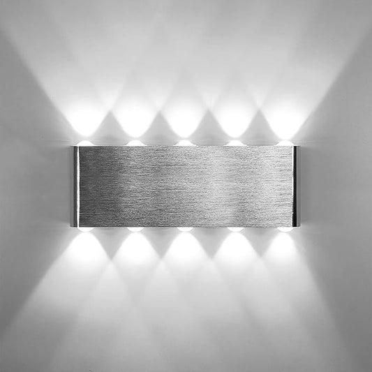 Kawell 10W Modern Wall Sconce LED Wall Light Up Down Indoor LED Wall Lamp Aluminum for Bedroom Living Room Bedside Stairs Hallway Corridor, 6000K