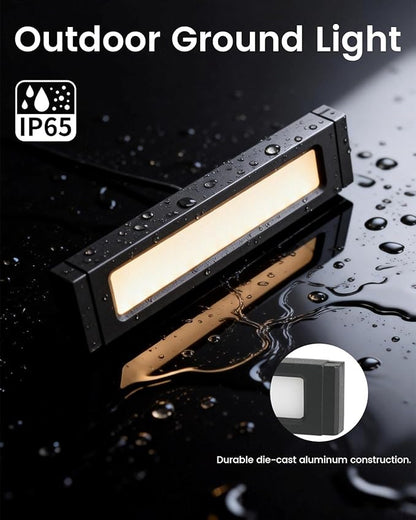 Low Voltage LED Step Lights (6.5×0.67×1.44 in) - 1.2W Die-Cast Aluminum Stair Lighting with Patent Connector, Wet Location Safe Outdoor Steps 6-Pack