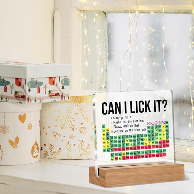 Funny Periodic Table of Elements Sign, Chemistry Gifts for Students, Teacher, Science Lovers, Chemistry Teacher Gift, Science Classroom Decor