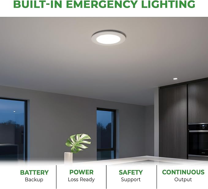 E2 LIGHTING 4" FIRE-Rated Downlight, 9W LED, 5 CCT TUNABLE 2700K-5000K, IC Rated, CANLESS RECESSED Ceiling Light, Commercial Indoor USE (4 in)
