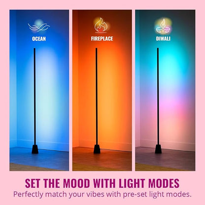 WiZ Connected Gradient Floor Light, Multi-Color LED Light Strip, Sleek Design and Easy Setup, RGBIC LED Strip Lights, Floor Lamp Connects to Wi-Fi, Voice/App Control