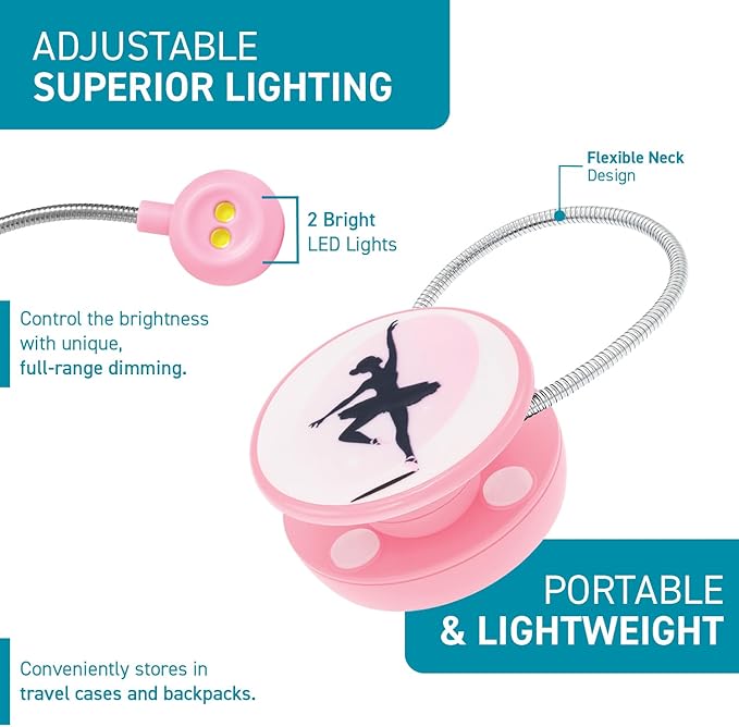 WITHit Clip On Book Light – Dimmable LED Reading Light for Books and eBooks, Reduced Glare, Portable, Cute Bookmark Light for Kids & Adults, Batteries Included (Dancer, in The Zone)