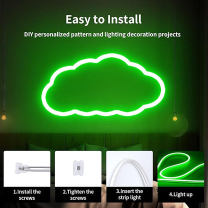 iNextStation 16.4FT/5M Green LED Strip Lights, DC12V Silicone Neon Light Strip, IP65 Waterproof Led Rope Lights Dimmer for Cuttable DIY, LED Light Strip for Bedroom, Indoor, Outdoor(with Plug)