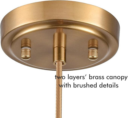DEYNITE Modern Mini Gold Pendant Light Fixtures Glass Cylinder Hanging Lamp for Kitchen Dining Bathroom