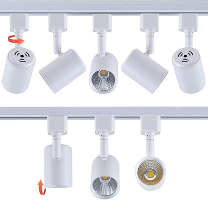 mirrea 12 Pack LED Track Lighting Heads Compatible with Single Circuit H Type Rail Ceiling Spotlight for Accent Task Wall Art Exhibition Lighting 6.5W White Painted (4000K Neutral White)