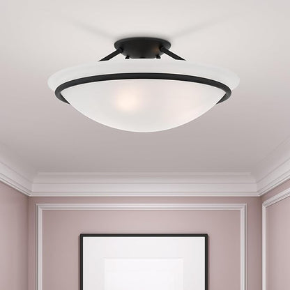 Livex Lighting 4824-04 Newburgh 3-Light Ceiling Mount, Black