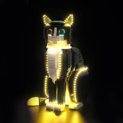 BrickBling LED Light Compatible with L-e-g-o Tuxedo Cat,Gift Idea for Animal-Lovers Who own 21349-Not Included The Model