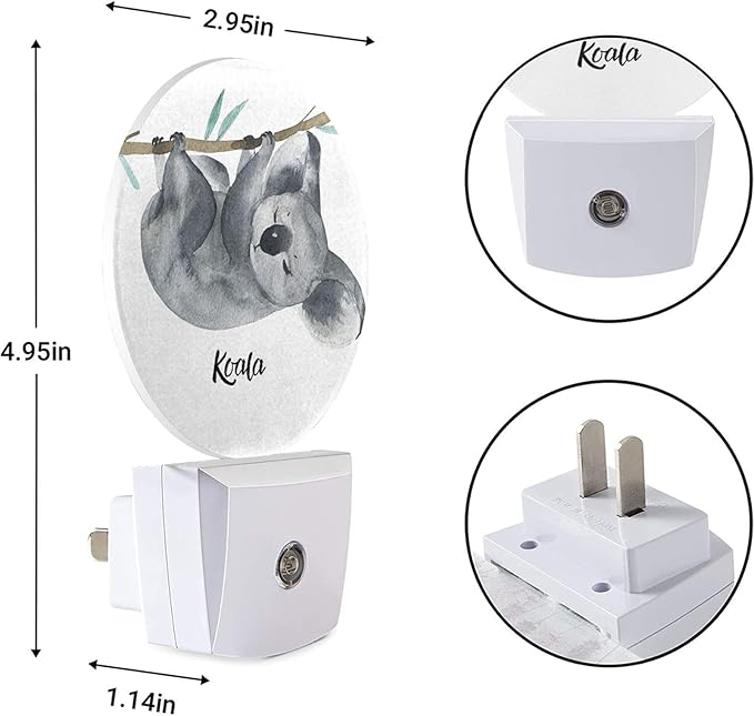 EKOBLA Koala Plug-in Night Light, Cute Animal Hanging on Tree LED Nightlight with Dusk to Dawn Auto Sensor for Home Decor