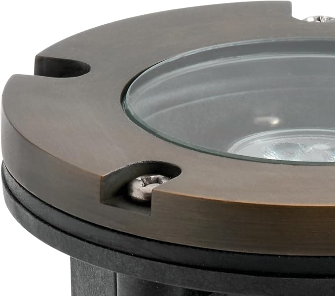 Kichler 12V In-Ground Brass Trim in Centennial Brass, Durable Landscape Lighting Accessory, 15495CBR