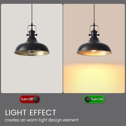 Black Pendant Lights Kitchen Island 3 Pack, 11.41" Kitchen Pendant Lighting, Farmhouse Pendant Light, Industrial Pendant Light, Island Lights for Kitchen Dining Room Bedroom