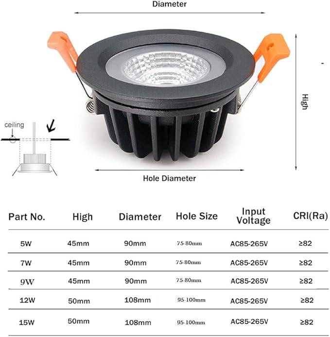 LS-PRO 4.25inch 15w LED Recessed Ceiling Light Slim Aluminium Panel, Anti Rust Fixture Downlight Shower Spotlight IP65 Waterproof for Wet Location Indoor & Outdoor Warm light/3000k-White Body