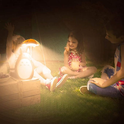 Lenporl Totoro Umbrella LED Night Light Kid's Character Lamp USB Charge (White Belly) Bonus Totoro Tumbler