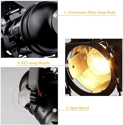 E26 Loft Industrial Ceiling Spots Spotlight Fixture LED Metal Track lamp Ceiling Lights Lamp for Living Room Pub Bar Cafe