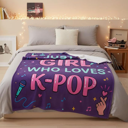 Kpop Blankets Gifts for Girls,K Pop Birthday Gifts for Teen Girls,Graduation Gift Kpop Merch,K-Pop Lovers Throw Blanket,Korean Fantasy Anime Blanket,K Pop Music Gift for Women,Soft Blankets 50"x60"