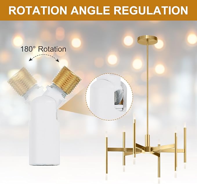 MECCANIXITY Sloped Ceiling Adapter, 180 Degree 46x15mm M10 Fine Thread Sloped Ceiling Light Fixture Adapter Kit for Ceiling Pendant Light Chandelier Track Suspend(White, Pack of 2)