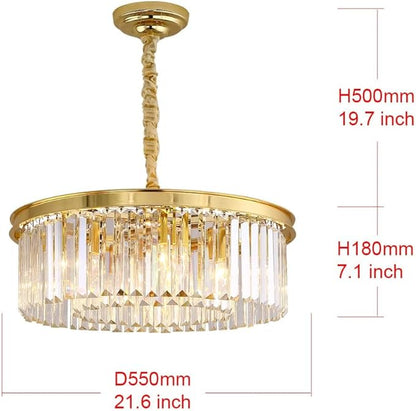 Gold Crystal Chandeliers Modern Contemporary Ceiling Lights Fixtures Pendant Lighting Dining Room Living Room Chandelier D21.6
