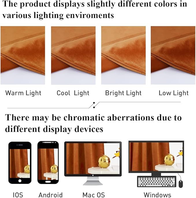 StangH 10 ft Orange Curtains for Holiday Backdrops, Super Soft Thick Velvet Room Darkening Window Curtains for Bedroom/Living Room Sliding Door/Villa, W52 x L120, 2 Panels