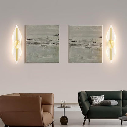 Gold Wall Sconce Modern Wall Lighting LED Dimmable Wall Lamp for Living Room Hallway Bathroom Bedroom 22.4In
