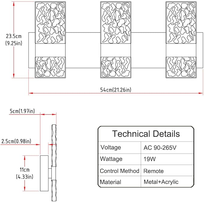 Modern Brushed Nickel 3 Lights Bathroom Vanity Light, Eleglant Nickel LED Bathroom Light Fixtures over Mirror, Dimmable Acrylic Shade Wall Lighting Fixtures, Hardwired Wall Light(H9.25in, L21.26in)