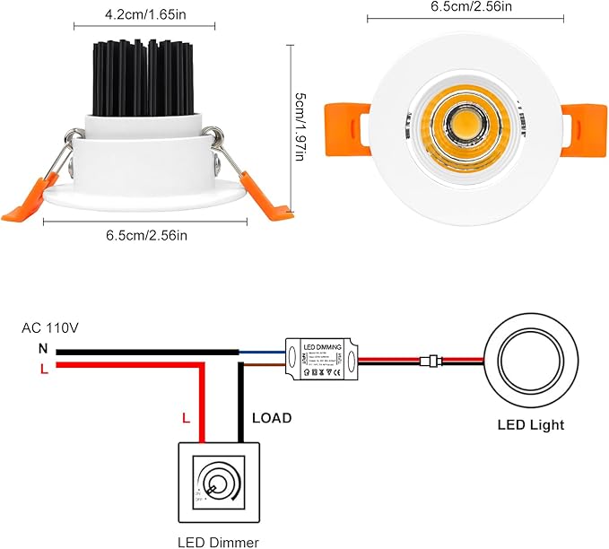 inShareplus 2 Inch LED Downlight, 3W COB Dimmable Recessed Lighting, 4000K Natural White, CRI 80, Ceiling Lights with Driver, 20Pack