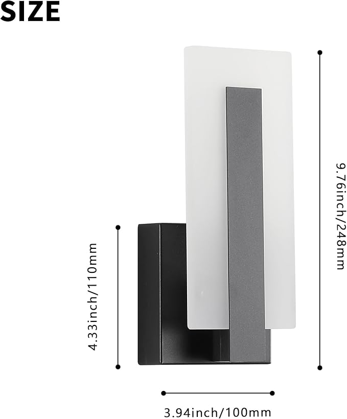 Modern Wall Sconces Set of Two, Led Wall Light 7w Dimmable Light Hardwired Acrylic Wall Light Lighting, Suitable for Living Room Corridor Bedside (Warm White 3000K 2Pack)