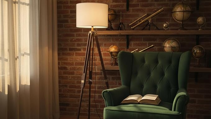 Thor Vintage Classic Tripod Floor Lamp Nautical Floor Lamp Home Decor lamp (Without Lampshade) Rustic Vintage Home Decor Gifts
