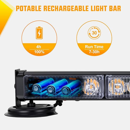 Nilight 12LED Wireless Emergency Strobe Light Red White 14 Inch Magnetic Mount Mini Light Bar 12V Rooftop Powered Hazard Warning Flashing Lights for Car Truck Trailer Snow Plow Construction Vehicles