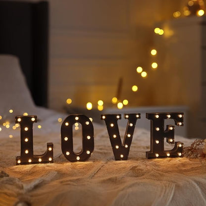 Foaky Black LED Letter Lights for Room Decor - Bedroom Wall Decor, Alphabet Lights for Home, Wedding, Party - Battery Operated （Z）