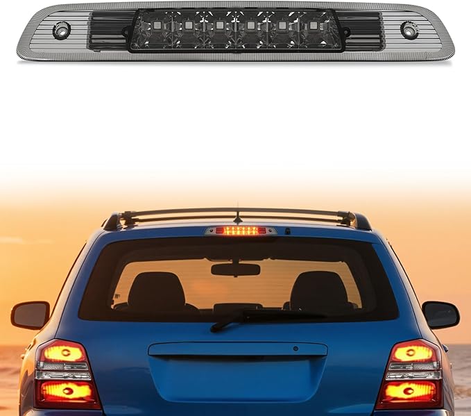 Nilight Third Brake Light Tail High Mount 3rd Stop Lights Smoked Lens Compatible with Toyota Highlander 2001 2002 2003 Van SUV Rear Center Cab Lamp