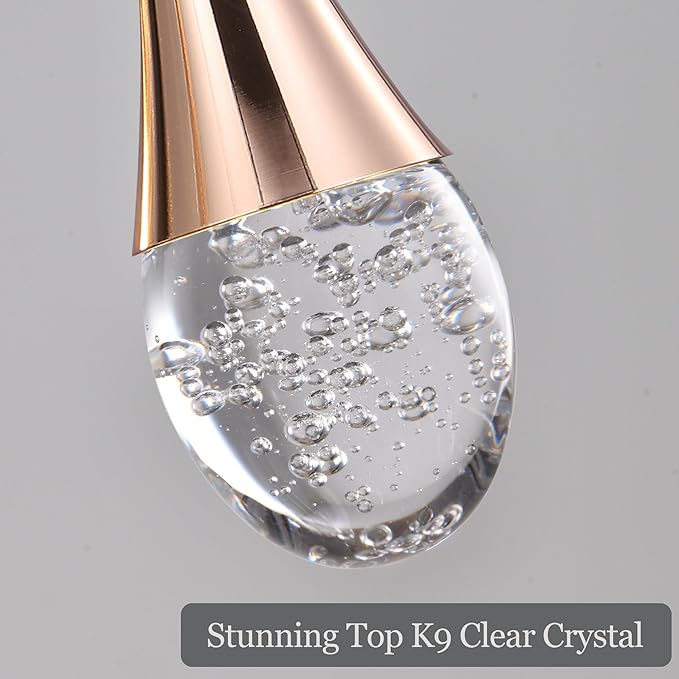 Modern Crystal Staircase Chandelier Gold 12-Lights, H120'' Large High Ceiling Spiral Dimmable LED Raindrop Foyer Entryway Light Fixture Remote Control