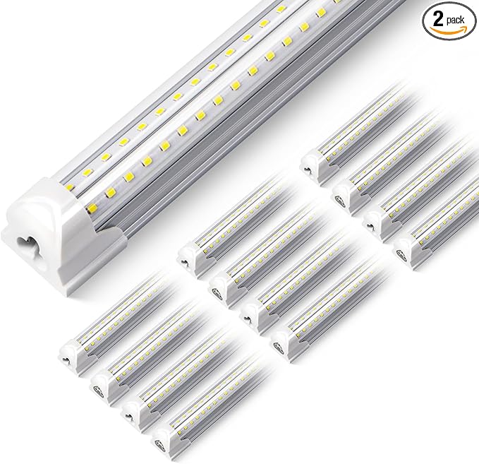 (12 Pack LED Shop Light 4FT, 40W 5200LM 6000K (Super Bright White), T8 Integrated Tube Lights, Clear Cover, 270 Degree Lighting for Garage, Shop