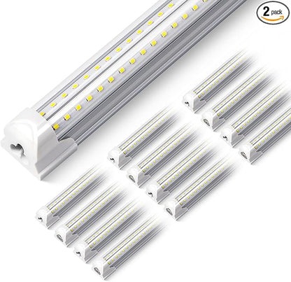 (12 Pack LED Shop Light 4FT, 40W 5200LM 6000K (Super Bright White), T8 Integrated Tube Lights, Clear Cover, 270 Degree Lighting for Garage, Shop
