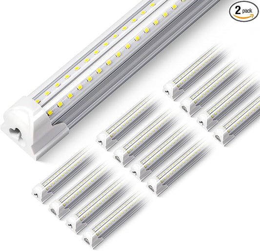 (12 Pack LED Shop Light 4FT, 40W 5200LM 6000K (Super Bright White), T8 Integrated Tube Lights, Clear Cover, 270 Degree Lighting for Garage, Shop