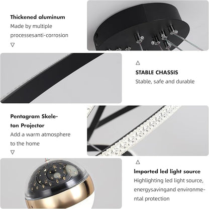 My Precious Modern Chandelier, Dimmable LED Chandelier with 3 Color Temp, Hanging Pendant Light for Kitchen Island, Modern Chandliers for Dinning Room, Bedroom, Living Room