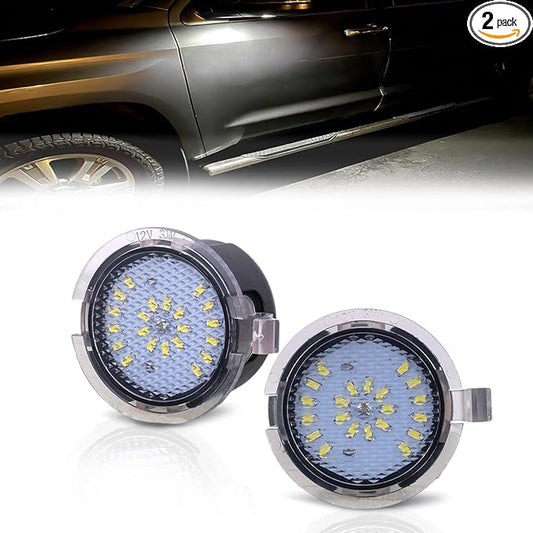Nilight 2PCS LED Side Mirror Puddle Lights Compatible with 2007-2020 Toyota Tundra 2008-2020 Toyota Sequoia, 6000K White