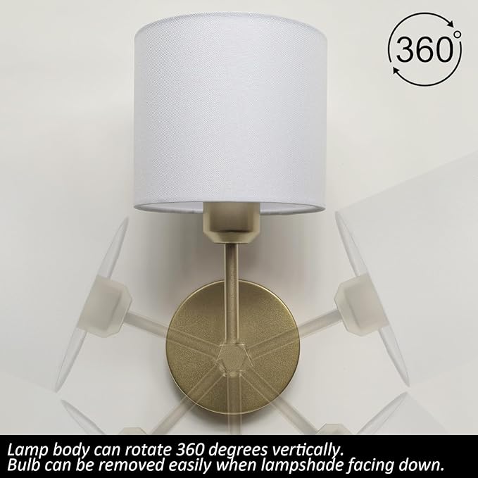 Easy Install Adhesive Battery Wall Sconces Rechargeable Gold Set of 2, No Nails Cordless Magnetic Wall Lamps Peel and Stick Decor Wall Vanity Lights for Pictures Living Room Hallway (Gold, 2-Pack)