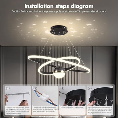 My Precious Modern Chandelier, Dimmable LED Chandelier with 3 Color Temp, Hanging Pendant Light for Kitchen Island, Modern Chandliers for Dinning Room, Bedroom, Living Room