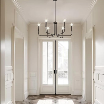 DORESshop Modern Chandelier for Dining Room, 6-Light 28" Oil-Rubbed Bronze Farmhouse Chandelier for Dining Room, Dining Light Fixtures Over Table for Bedroom Hall Kitchen
