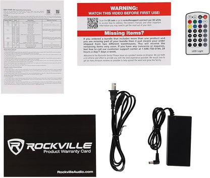 Rockville Wet PAR 50 White 25W Waterproof Battery DJ Light, RGBWA+UV LEDs, Wireless DMX, RF Remote, Long Battery Life, for Outdoor Events and DJs