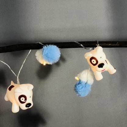 1.65M Cute Animal Bichon Frise Shape 10 Led Fairy Lights Painted Dog String Lights USB Powered for Halloween Christmas Thanksgiving Home Party Children Kids Bedroom Decoration (Bichon Frise)