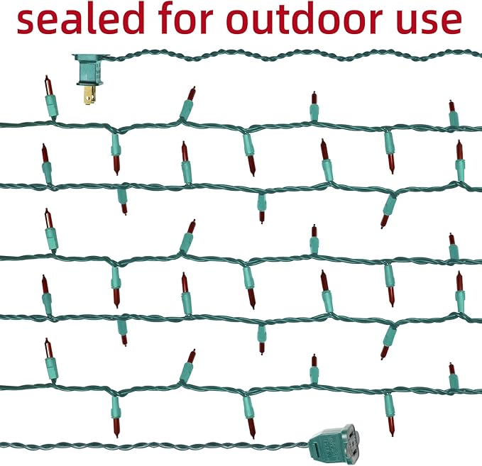 Green Wire,RED Incandescent Bulb 300 Mini String Lights for Indoor Christmas Tree Garland Birthday Wedding Party Festival Decoration