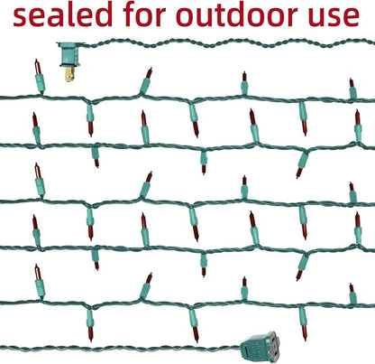 Green Wire,RED Incandescent Bulb 300 Mini String Lights for Indoor Christmas Tree Garland Birthday Wedding Party Festival Decoration