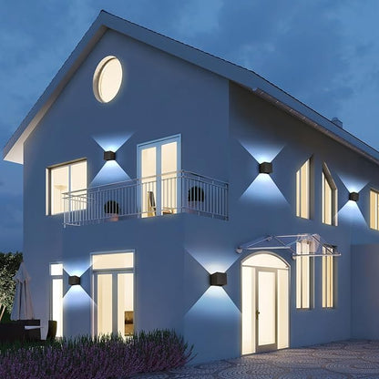 Modern Outdoor Wall Lights, ETL Listed 15W Square LED Exterior Wall Sconce, 3 Color Temperature Selectable, Adjustable Up and Down Lighting Fixtures, IP65 Waterproof Aluminum Porch Light