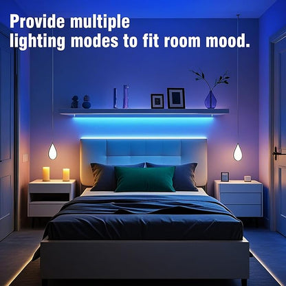 VOLIVO 100ft Led Strip Lights for Bedroom, Color Changing Led Light Strips Kit with Bluetooth App Control and IR Remote, RGB Music Sync Lighting for Room, Home Decor