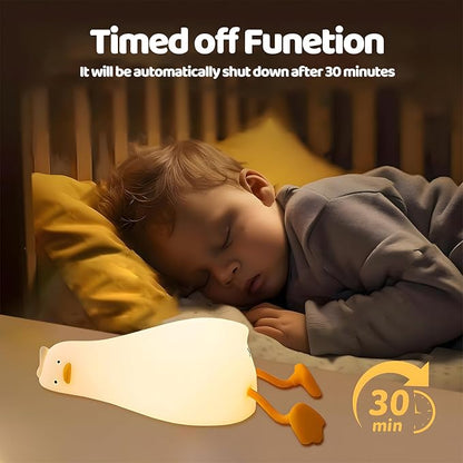Rytinazzz Lying Cute Duck Lamp Night Light for Kids,Cute Room Decor Silicone Duck Lamp for Baby,Night Lights for Baby Nursery,3-Colors USB Rechargeable Gift for Kids Boys and Mothers Day Gifts