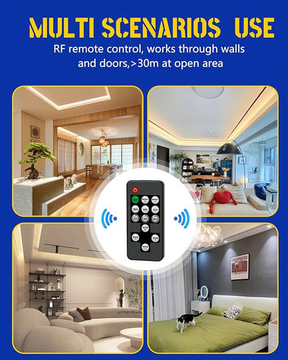 DUOFU365 LED Remote Controller, DC 5-24V Mini Wireless Remote Controller for Single Color LED Strip Lights Switch Dimmer Control with Flashing Strobe Light Features, Time Fuction