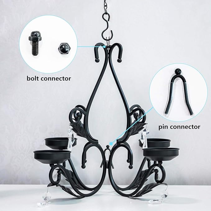 3 in 1 Ambient Lighting Chandelier Chain Hang Metal Wall Sconce