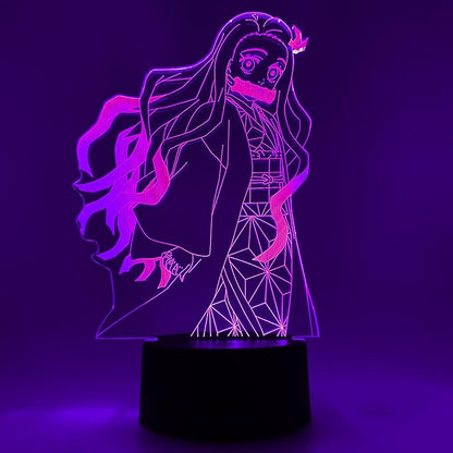 Otaku Lamps Demon Slayer - Nezuko Anime Night Light, 16 Color RGB LED – Gift for Otaku