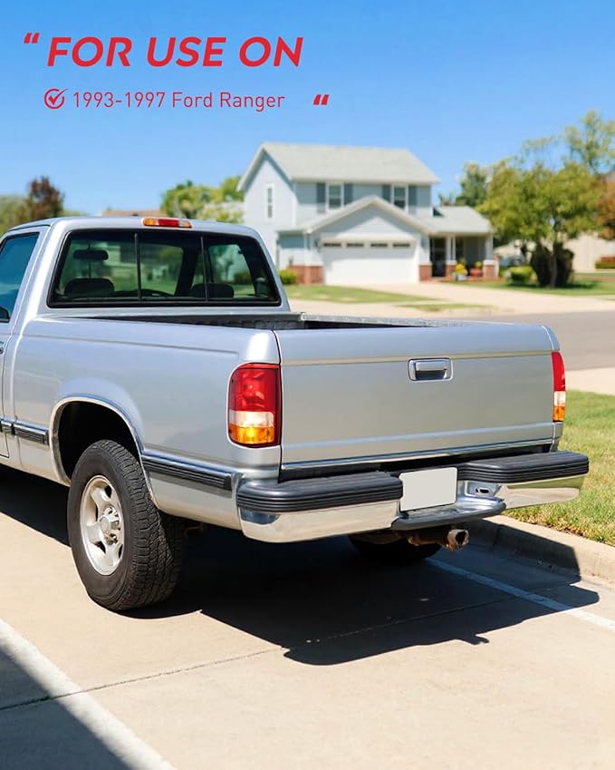 Nilight Taillight Assembly Compatible with 1993 1994 1995 1996 1997 Ford Ranger Red Clear Tail Light OE Style Rear Lamp Replacement Driver Side