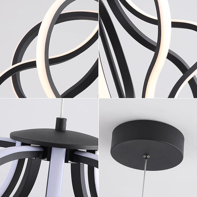 Modern LED Chandelier Acrylic Design Adjustable Hanging Chandelier Easy Install Suitable for Dining Room Living Room Bedroom Kitchen and Corridor